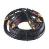 Шнур 3 RCA-3 RCA (5 м, чёрный, Gold)