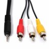 Шнур 3.5-4к мм штекер - 3 RCA штекер (1,5 м, D3х2,6 мм, APH-127с)