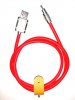Шнур USB штекер - Type-C штекер (1 м, металл, цветной)